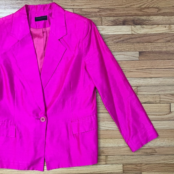 Vintage Hot Pink Silk Blazer - Picture 3 of 13